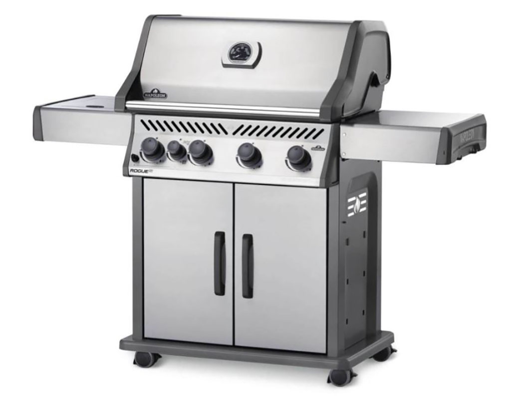 Barbecue NAPOLEON Gaz - Rogue Serie RXT - 4 brûleurs + 1 Sizzle Zone - coloris INOX