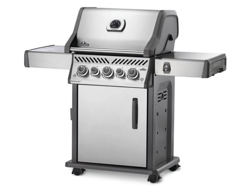 Barbecue NAPOLEON Gaz - Rogue Serie RSE - 3 brûleurs + 1 Sizzle Zone + 1 brûleur arrière - Coloris INOX