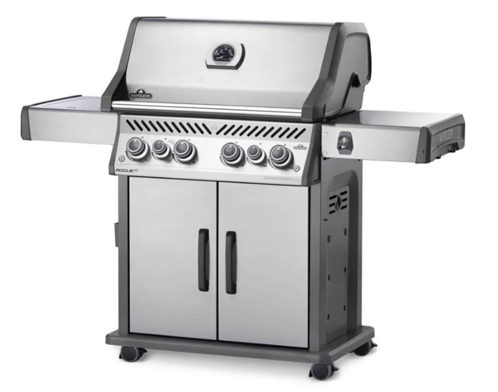 Barbecue NAPOLEON Gaz – Rogue Serie RSE – 4 brûleurs + 1 Sizzle Zone + 1 brûleur arrière – Coloris INOX