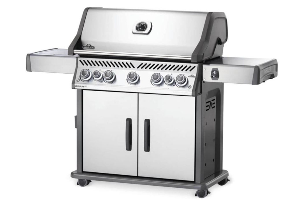 Barbecue NAPOLEON Gaz – Rogue Serie RSE – 5 brûleurs + 1 Sizzle Zone + 1 brûleur arrière – Coloris INOX